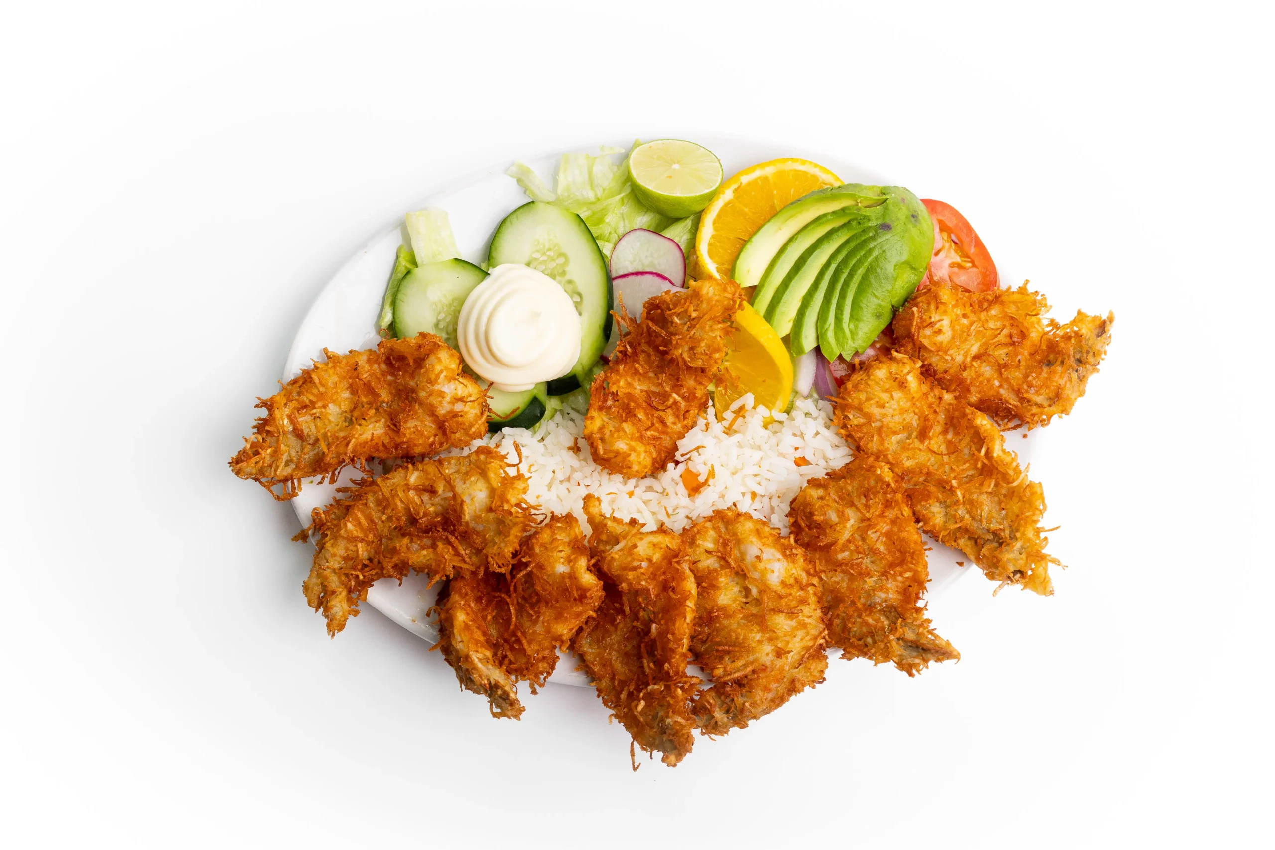 Camarones al coco, platillo de El Tejado Restaurant